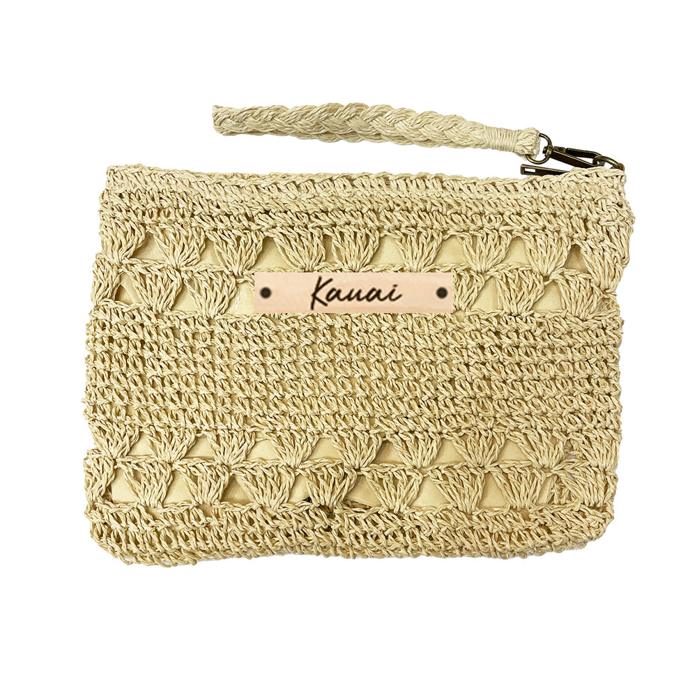 STRAW POUCH BAG: Kauai