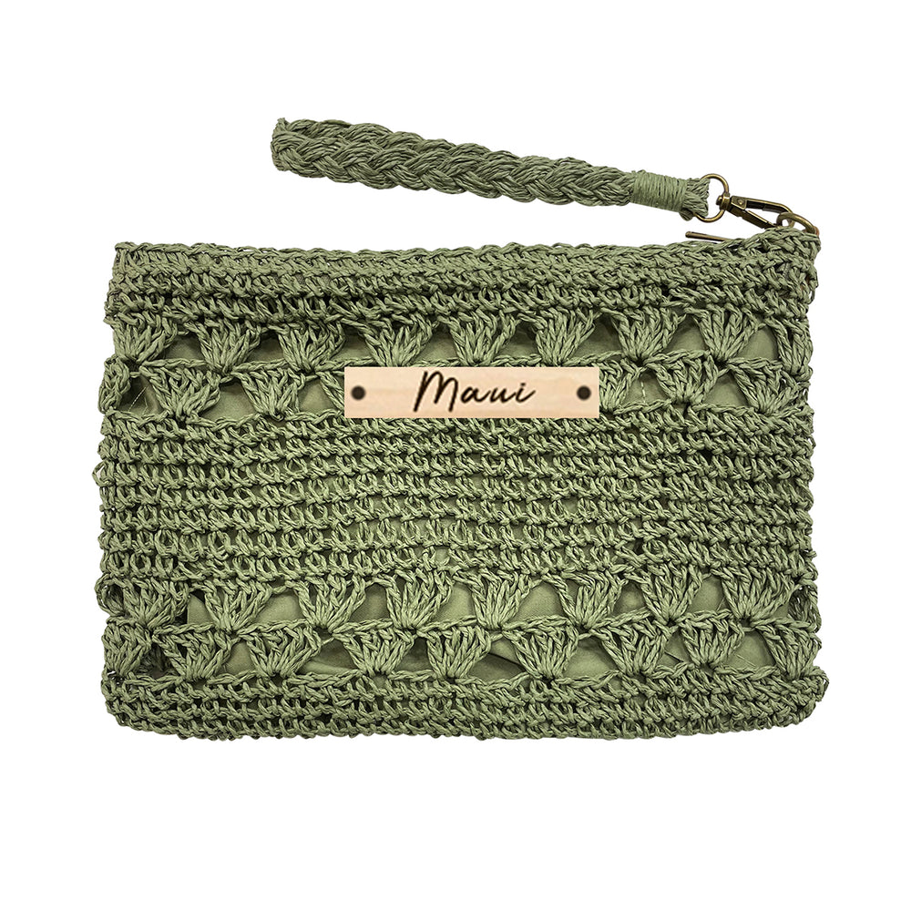 STRAW POUCH BAG: Maui