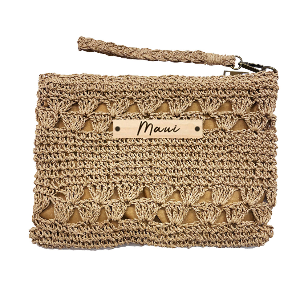 STRAW POUCH BAG: Maui