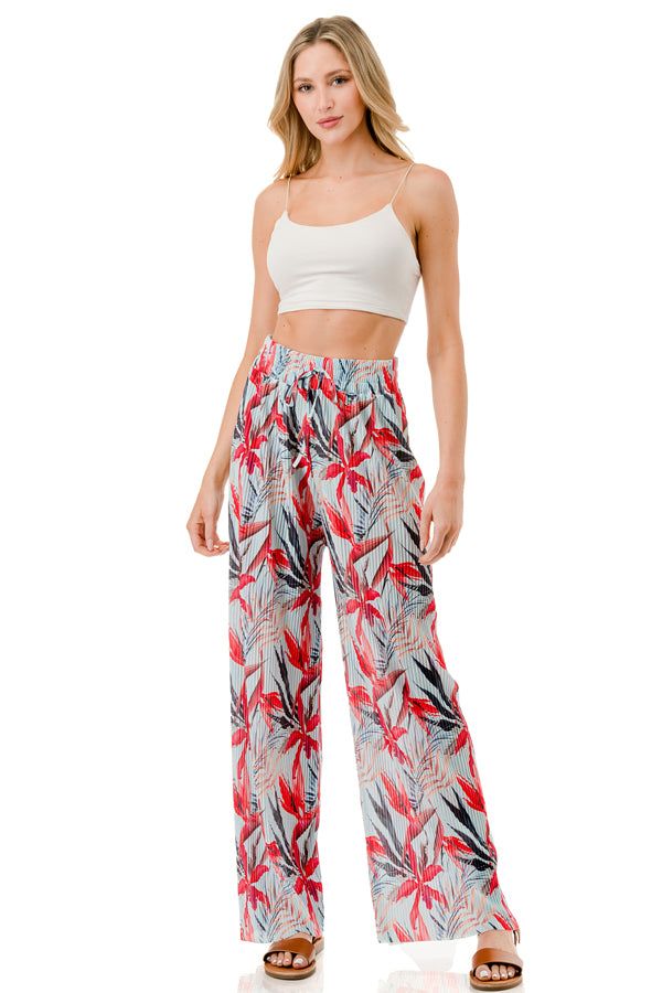 WOMEN'S STRETCH PLEATED PANTS: Island Oasis