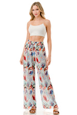 WOMEN'S STRETCH PLEATED PANTS: Tropical Heaven