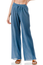 WOMEN'S STRETCH PLEATED PANTS: Solid