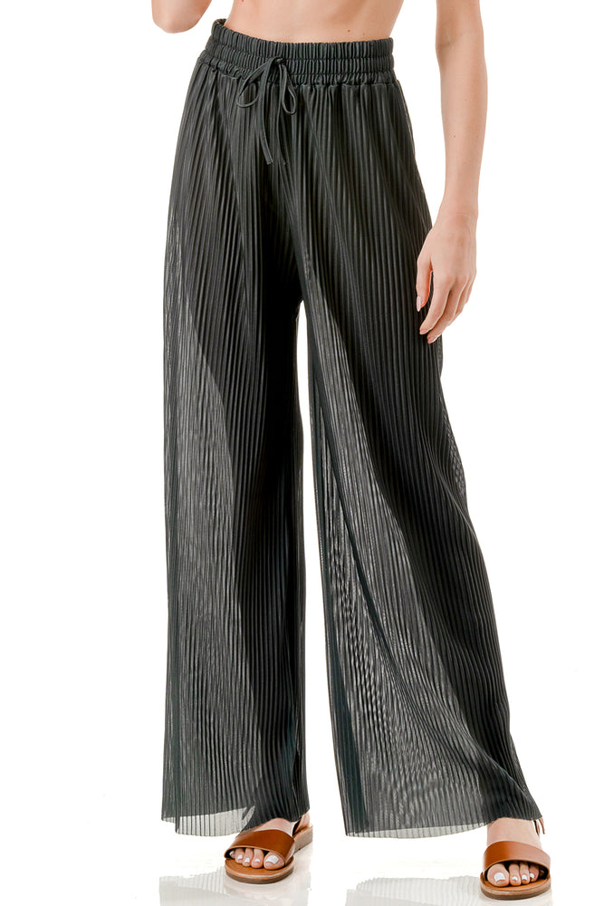 WOMEN'S STRETCH PLEATED PANTS: Solid