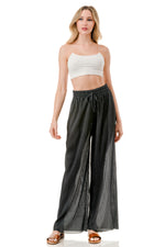 WOMEN'S STRETCH PLEATED PANTS: Solid