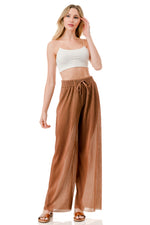 WOMEN'S STRETCH PLEATED PANTS: Solid