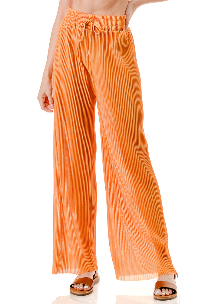 WOMEN'S STRETCH PLEATED PANTS: Solid