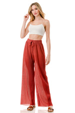 WOMEN'S STRETCH PLEATED PANTS: Solid