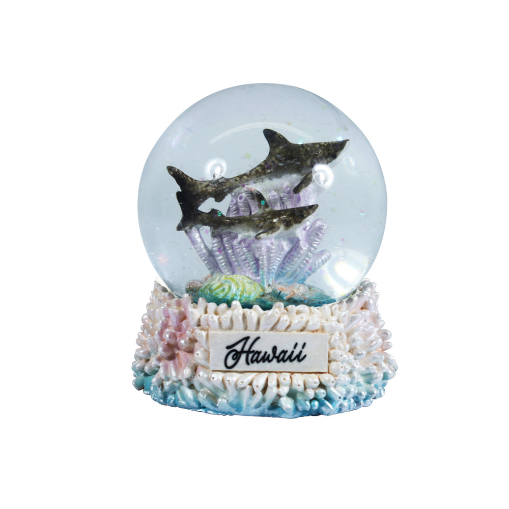 RESIN WATER GLOBE: Shark-Hawaii