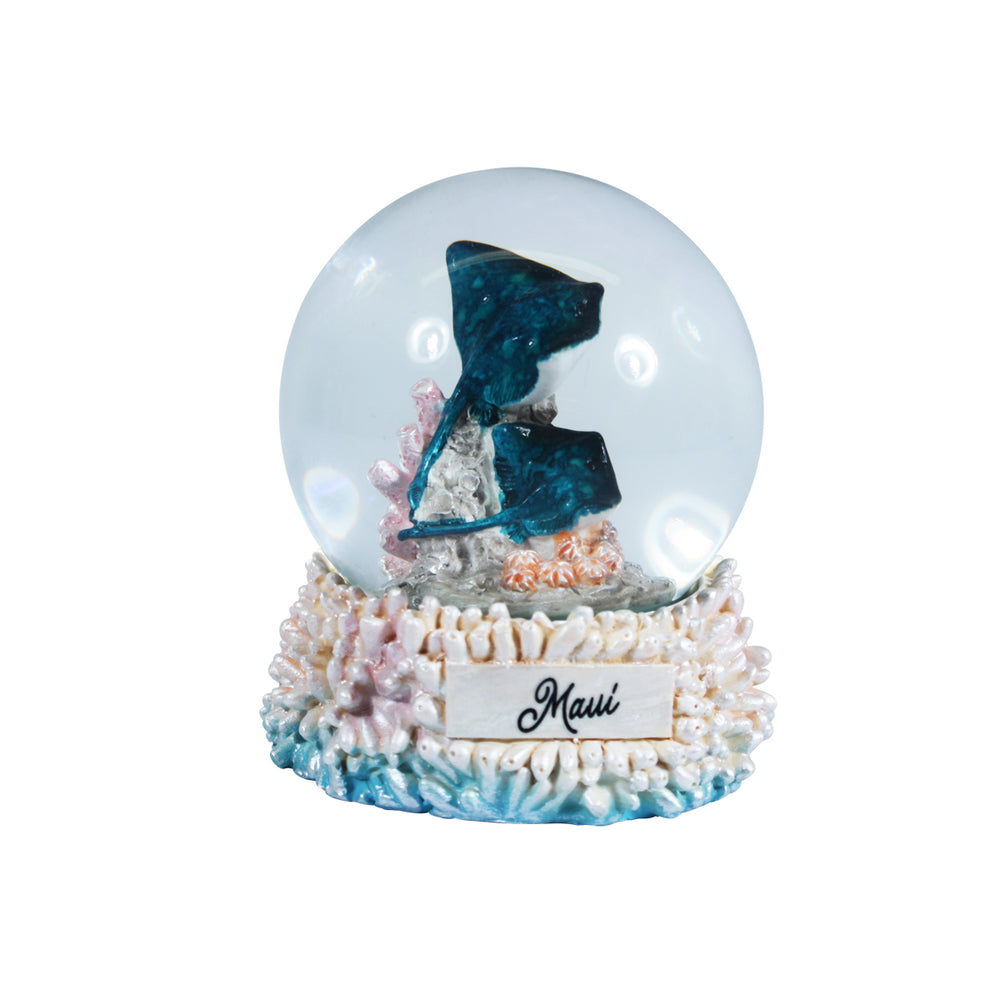 RESIN WATER GLOBE: Manta Ray-Maui