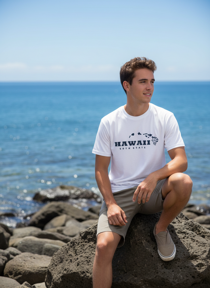 Cool Short Sleeve T-Shirt: 50TH STATE HAWAII