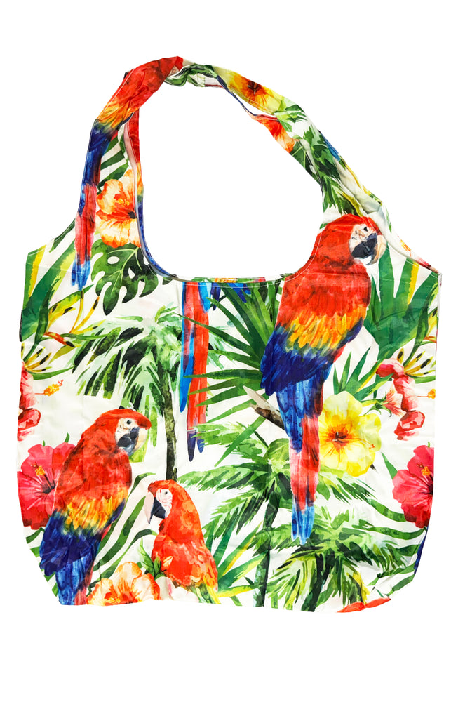 Foldable Reusable Shopping Bags - Parrot Paradise