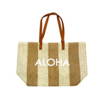 LARGE STRAW BEACH BAG: Aloha