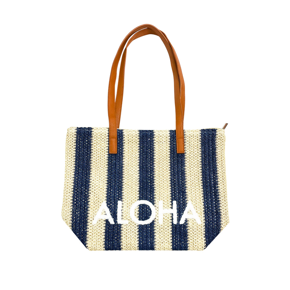 STRAW BEACH BAG: Aloha