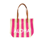 STRAW BEACH BAG: Aloha