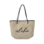 LARGE PAPER STRAW BEACH BAG: aloha