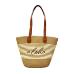MEDIUM PAPER STRAW BEACH BAG: aloha