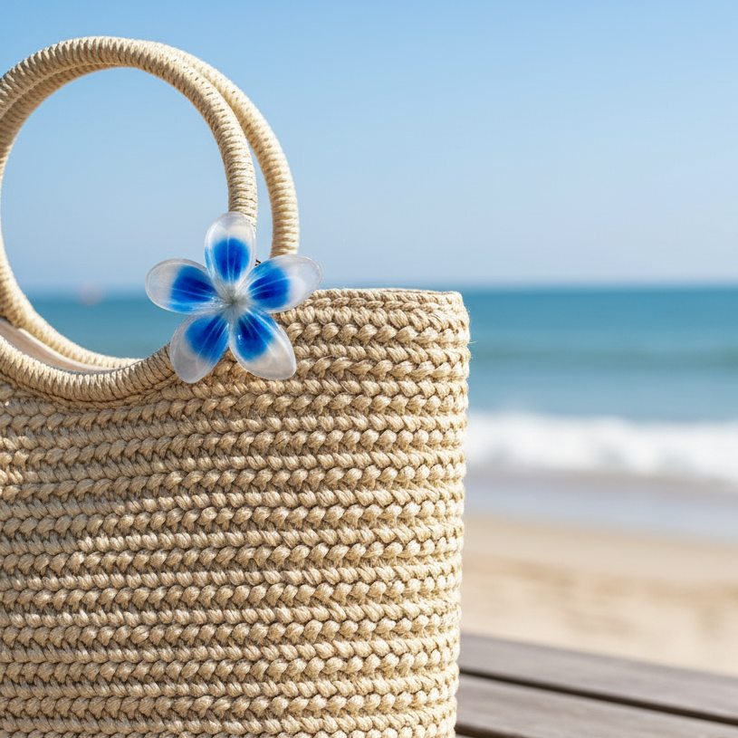 PLASTIC HAIR CLIP: Plumeria