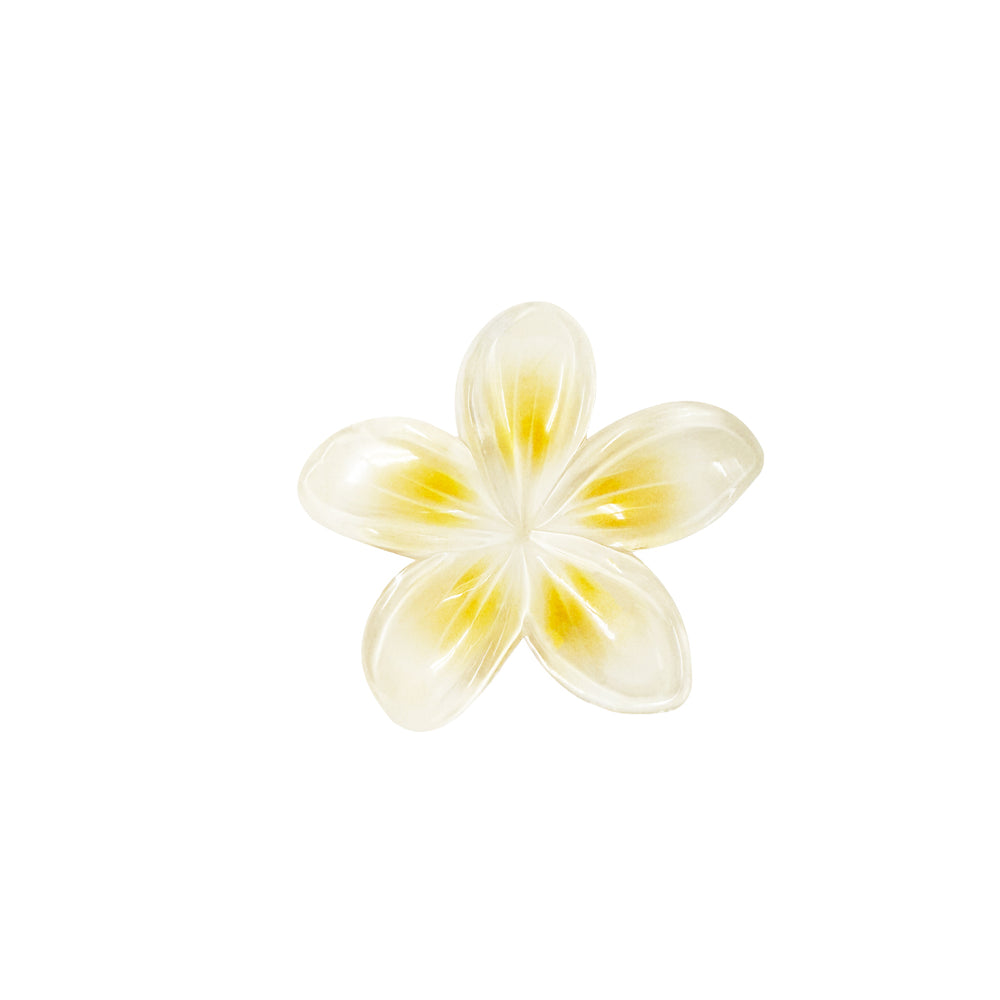 PLASTIC HAIR CLIP: Plumeria