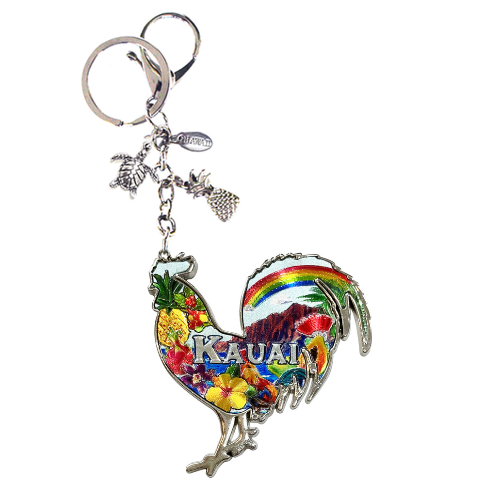 Metal Enamel Keychain: ROOSTER KAUAI (min. order 2)