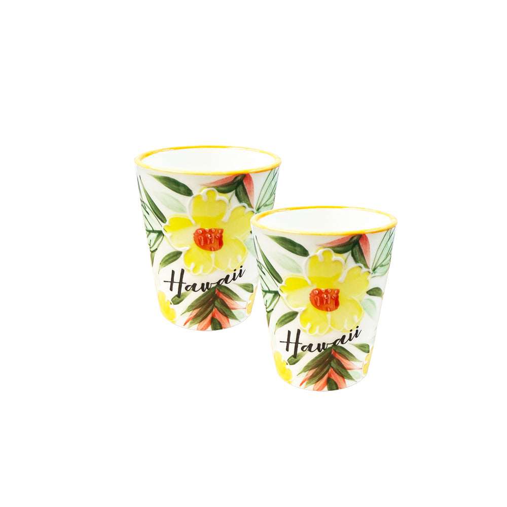 SHOT GLASS : Hawaii Flower