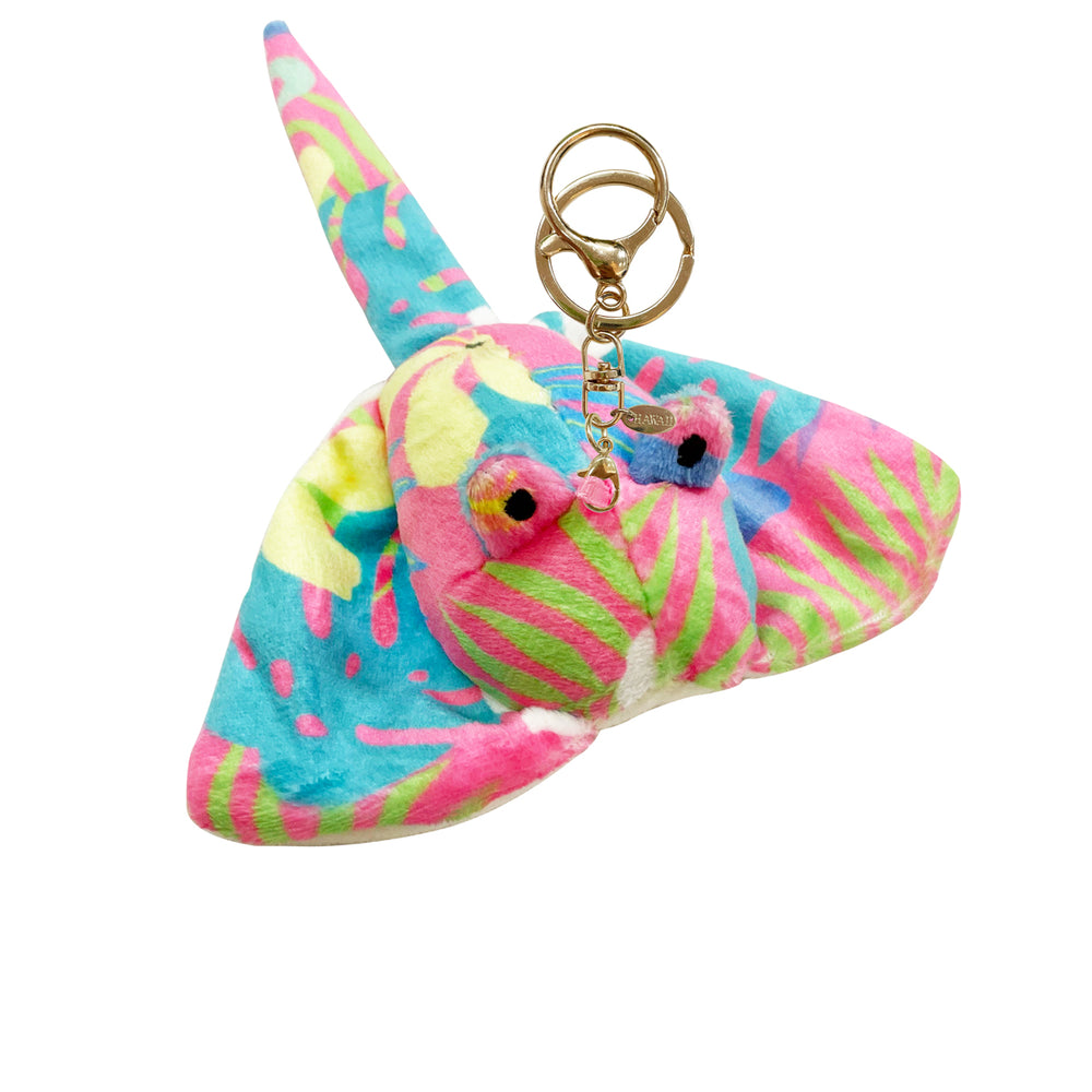 PLUSH KEYCHAIN: Manta Ray - Tropical Voyage - Pink