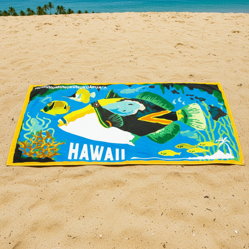 MICROFIBER BEACH TOWEL: Humuhumu nukunuku apuaʻa