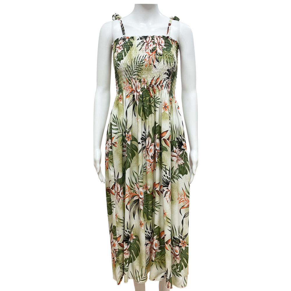 TUBE DRESS: Heliconia Monstera