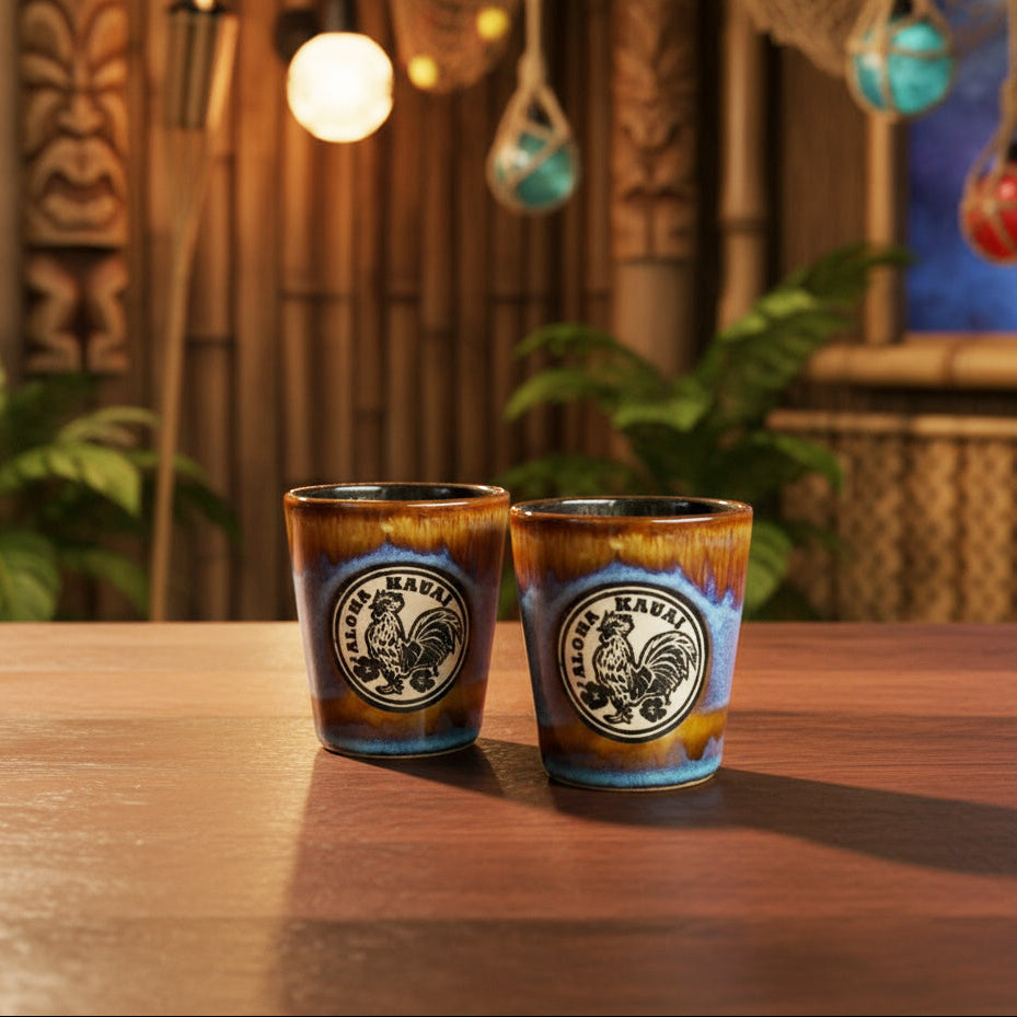 SHOT GLASS : ROOSTER KAUAI 2-Piece Set