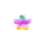 PLASTIC HAIR CLIP: Plumeria (Multi-Colored)