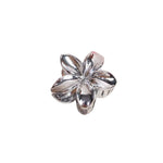 PLASTIC HAIR CLIP: Plumeria (Metallic Gold/Silver)