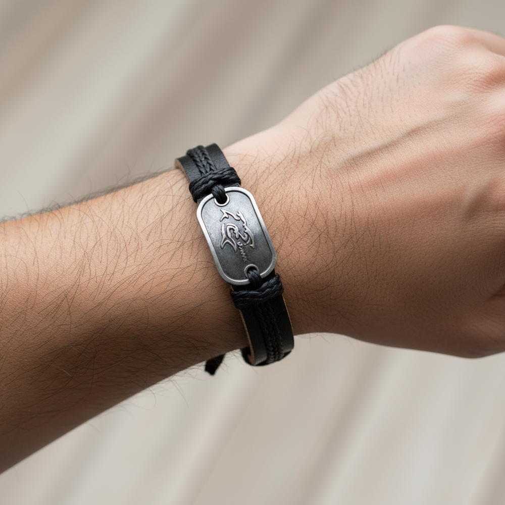 METAL LEATHER BRACELET