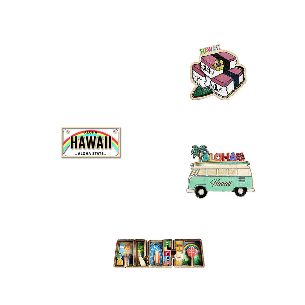 MULTI-LAYERED WOOD MAGNETS: Assorted Designs