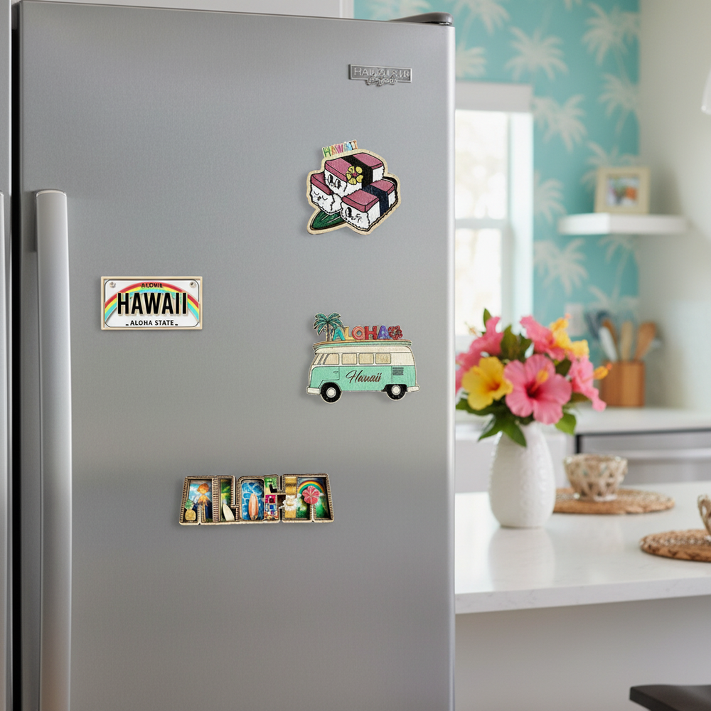 MULTI-LAYERED WOOD MAGNETS: Assorted Designs