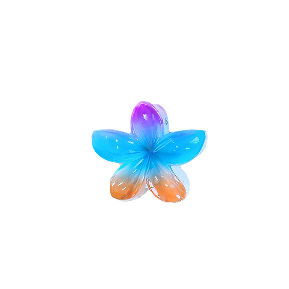 PLASTIC HAIR CLIP: Plumeria (Multi-Colored)