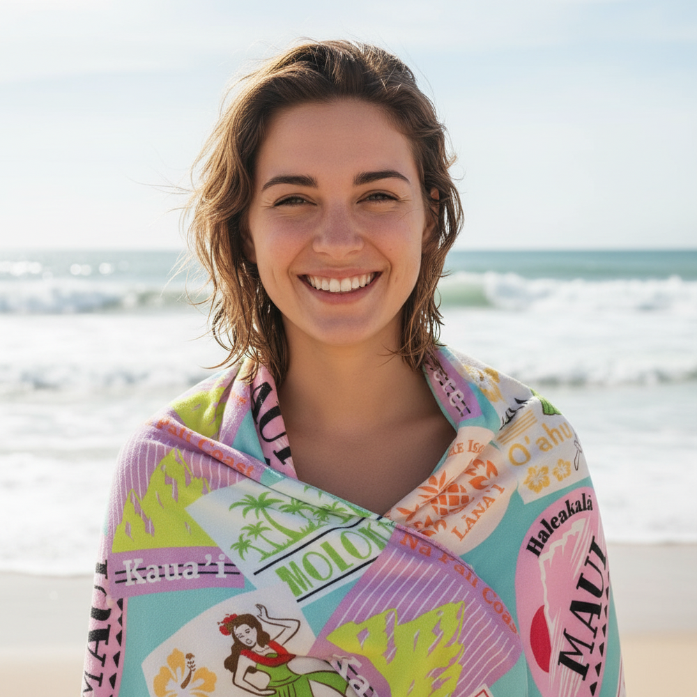MICROFIBER BEACH TOWEL: Island Wapen