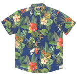 STRETCH SHORT SLEEVE ALOHA SHIRT: Hibiscus Accent
