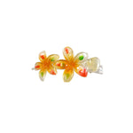 Plastic Hair Clip: Double Plumeria-Pastel - Yellow