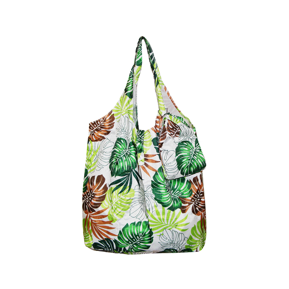 Foldable Reusable Shopping Bags LEAF - GREEN / BLUE