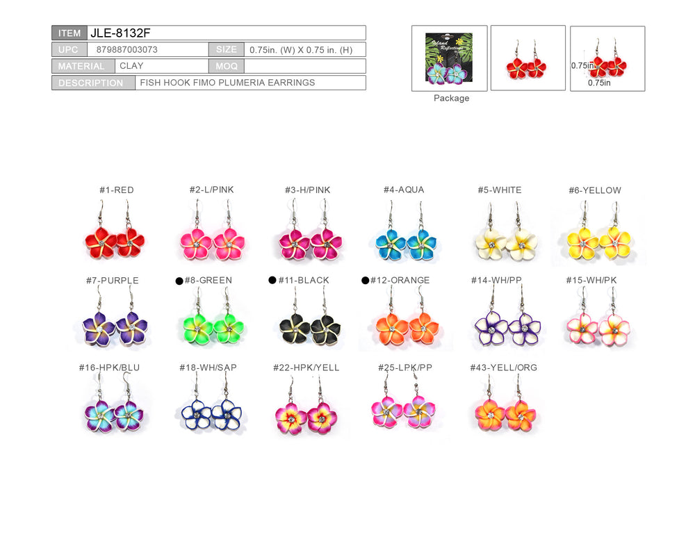 Clay Hook PLUMERIA EARRINGS