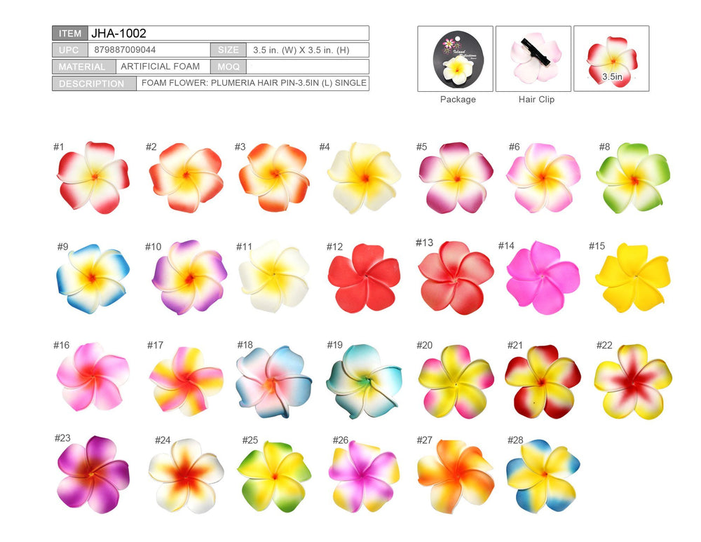 Foam FLOWER PLUMERIA HAIR PIN-BIG