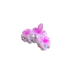 Plastic Hair Clip: Triple Plumeria - PASTEL