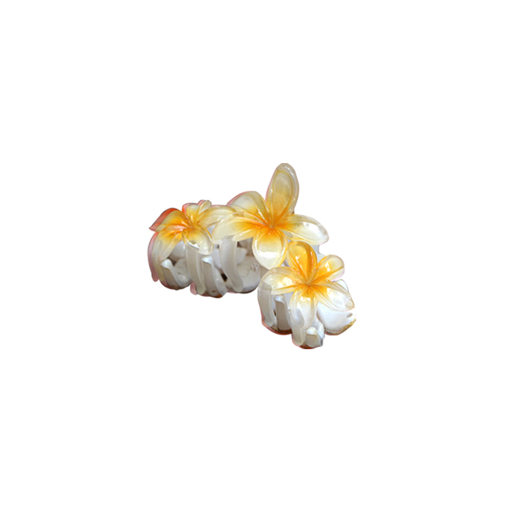 plastic plant hair clip Plastic Hair Clip: Triple Plumeria - PASTEL – Aloha Ave Store