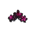 Plastic Hair Clip: Triple Plumeria - METALLIC