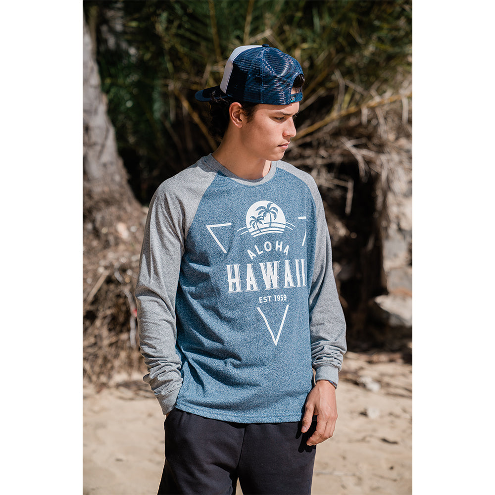 LONG SLEEVE RAGLAN: Tropical Palms