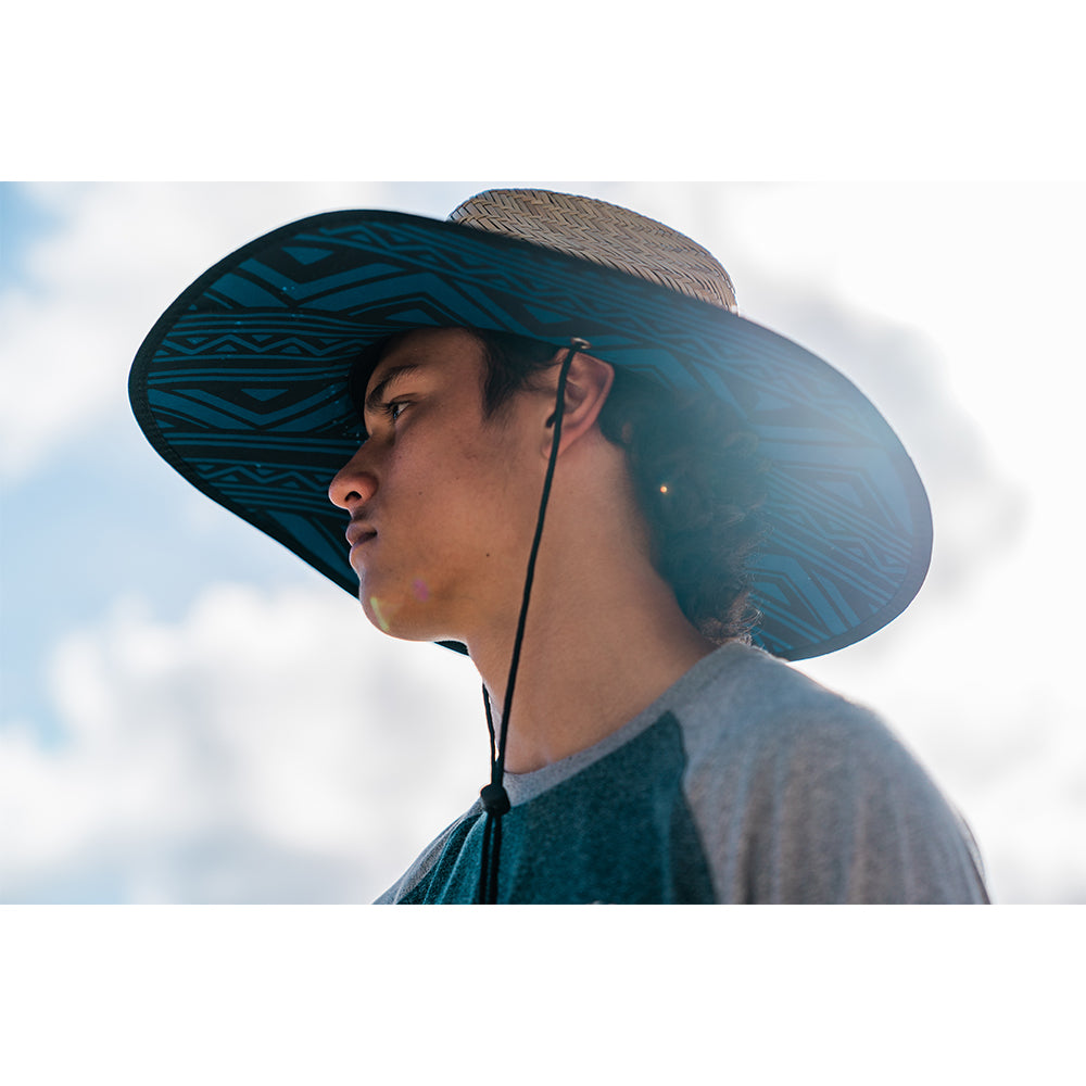 STRAW HAT: BLUE TAPA – Aloha Ave Store - Made with Aloha display picture 3