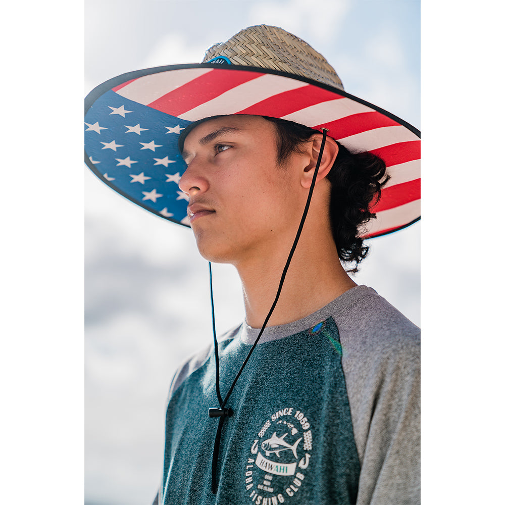 STRAW HAT: AMERICAN FLAG