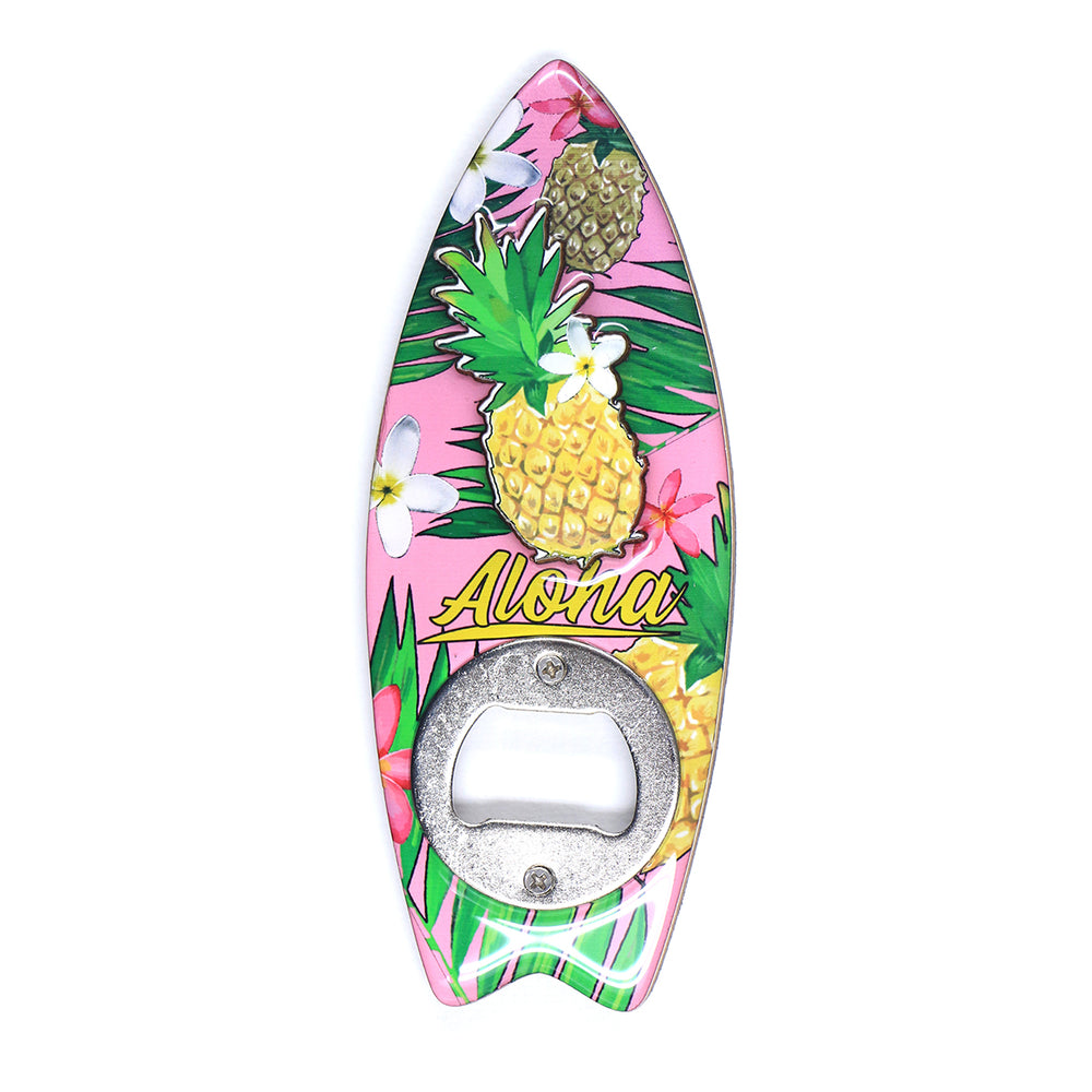 WOODEN MAGNET-BOTTLE OPENER - PINEAPPLE