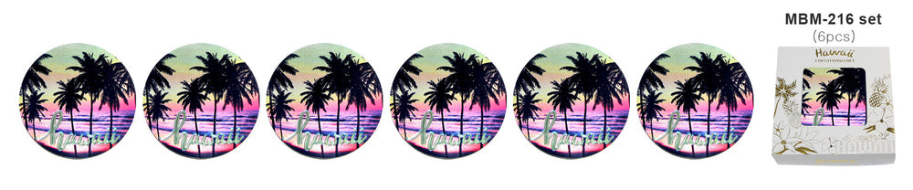 Magnet: HAWAII COASTER - SUNSET BEACH [6PCS Set]