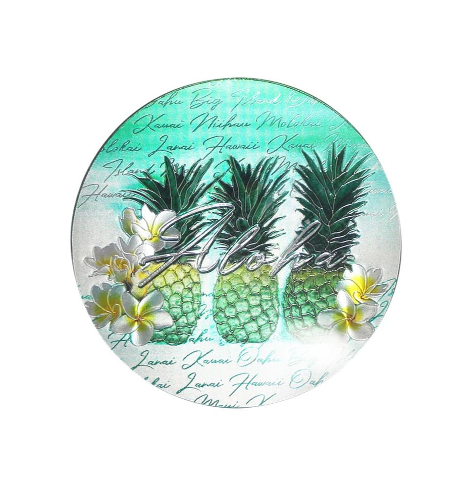 Magnet: HAWAII COASTER - GREEN PINEAPPLE [6PCS Set]