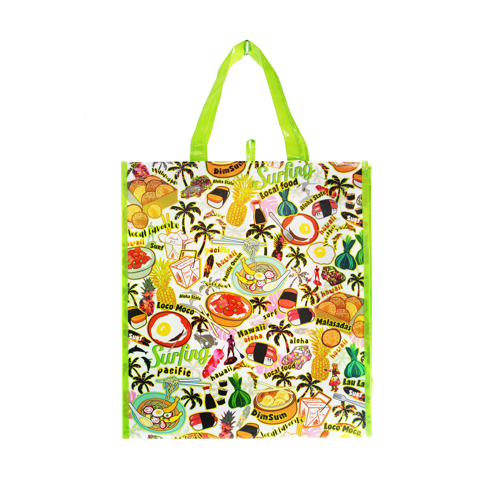 Reusable NON-WOVEN BAG - LOCAL FOOD - GREEN / BLUE